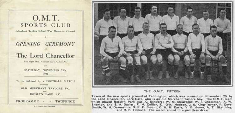 A flyer and photo from the opening of Udney Park playing fields in 1922 (Image: UPCFF)