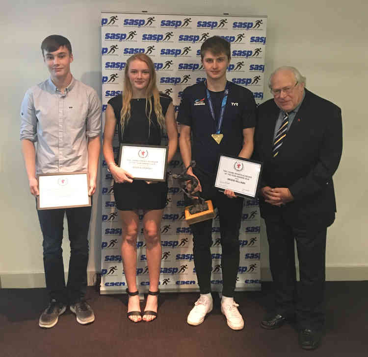 TS5C's Alan Gloak at a sports award with Joe Nelson, Jessica Cooksey and Brodie Willams