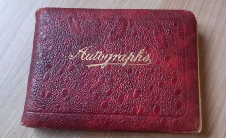 The 'Autographs' book was found by chance in a loft on a home visit (Image: Hansons London)