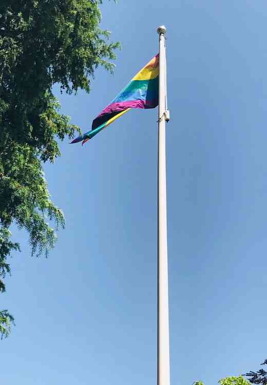 LGBTQ+ flag at Mendip