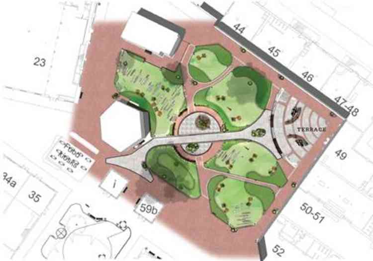 The proposed layout of the new Central Square at Clarks Village