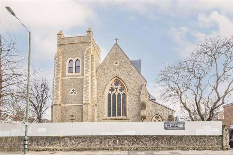 It has been restored with a residential conversion - and the unfinished church tower raised to a height of three-storeys as Goodchild intended (Image: Rightmove)
