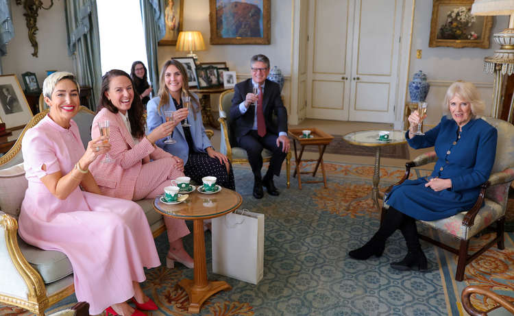 The team Extraoardinary rowers at Clarence House with HRH Camilla, Duchess of Cornwall