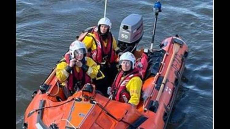 Crew members Nicola, Samantha and Gianna went out on the first all-female shout for Teddington RNLI (Credit: JP Trenque former Teddington RNLI helm and photographer)