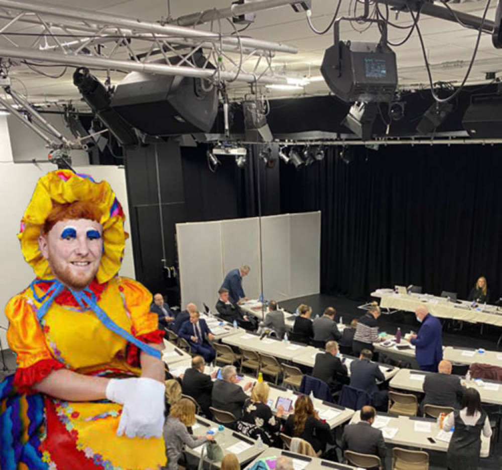 The performance auditorium at South Essex College was perhaps the perfect place for a pantomime of politics played out last night.