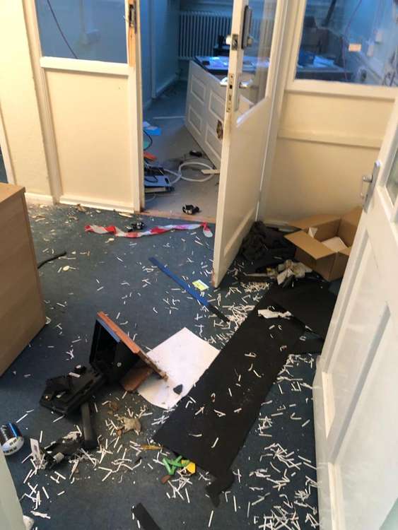 Cllr Mark Coxshall has released pictures showing the vandalised interior of the old college building. Cllr Mark Coxshall has released pictures showing the vandalised interior of the old college building.