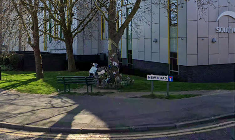 The roadside memorial to Zach Smallcombe close to the civic offices on New Road, Grays.