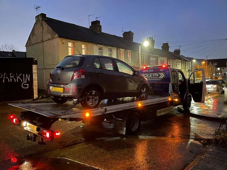 A vehicle to seized by police./