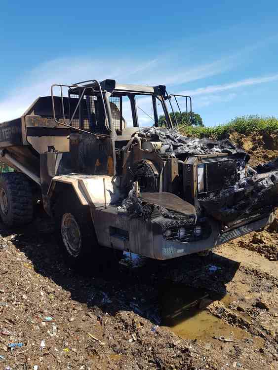 The dumper truck after the fire (Photo: Somerton Fire Station)