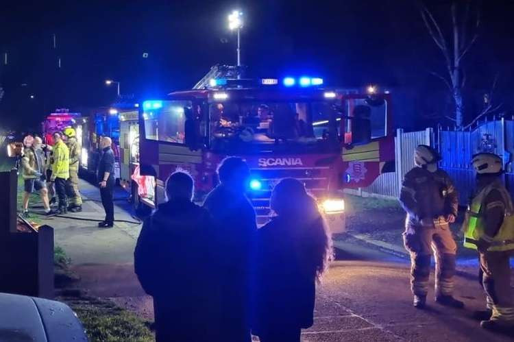 Residents watched as fire crews tackled the blaze.