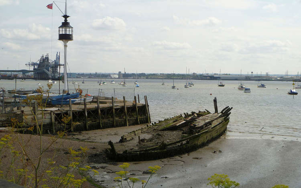 Little remains of Grays pier, which once stretched out well into the Thames.