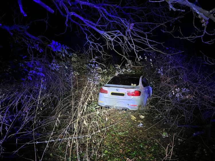 The BMW that crashed in Aveley.