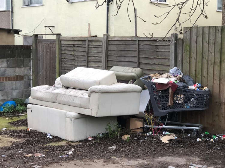 Some of the dumped material disposed of in the latest clean-up.