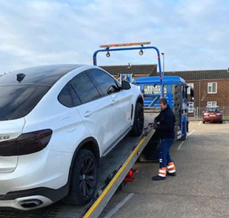 A car taken off the road in South Ockendon.