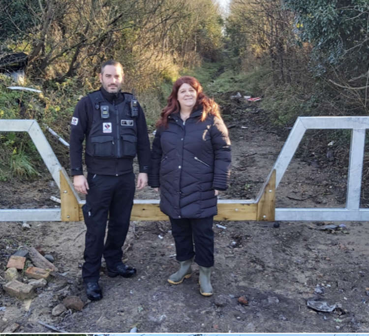 Cllr Muldowney with environmental enforcement officer Luke Guidotti