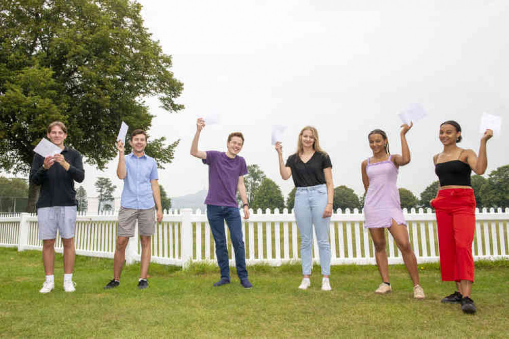 From left, Millfield students Oliver Burnett, Jasper Williams, Max French, Saskia Portman and Diketso and Khumo Karas