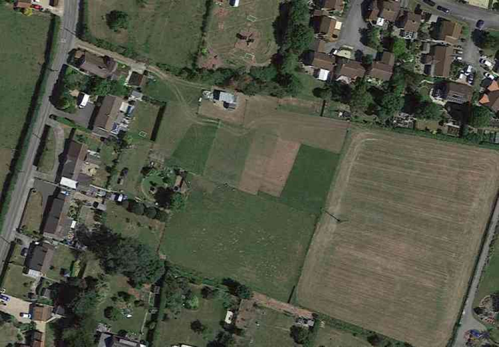 The area of land off Sub Road in Butleigh where the housing can be built (Photo: Google Maps)