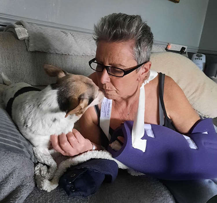 Tracy and pet Chloe are slowly recovering from their severe injuries