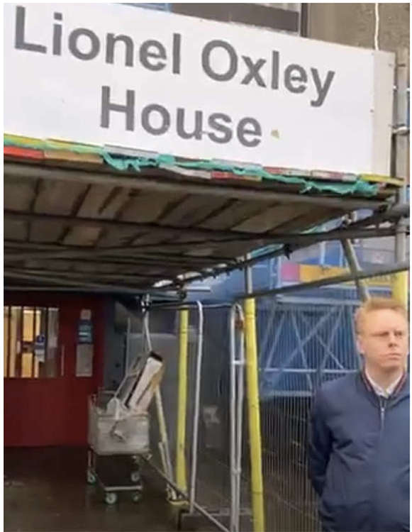 Labour's Grays Riverside ward councillor Martin Kerin outside blighted Lionel Oxley House.