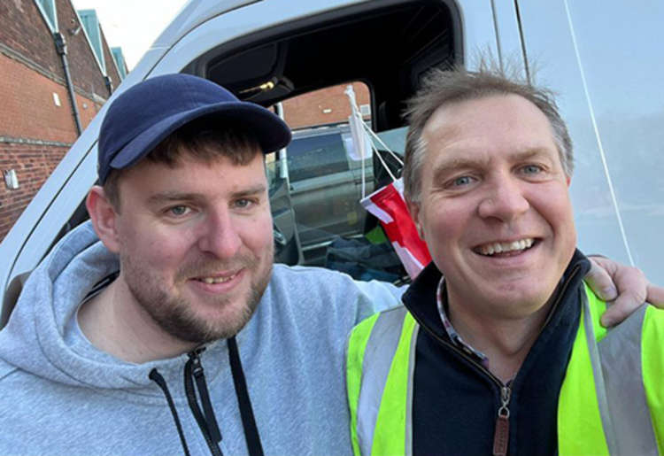 John Green, left, with Jon Twist from GeeTees in wigan.