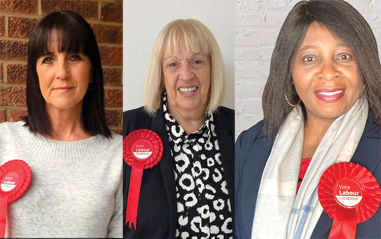 Labour ladies hoping to stand again: From left, Lynn Worrall, Sue Shinnick and Bukky Okunade.