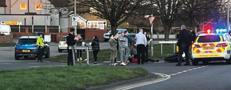 This evening's incident at the junction of Bradleigh Avenue and Lodge Lane.