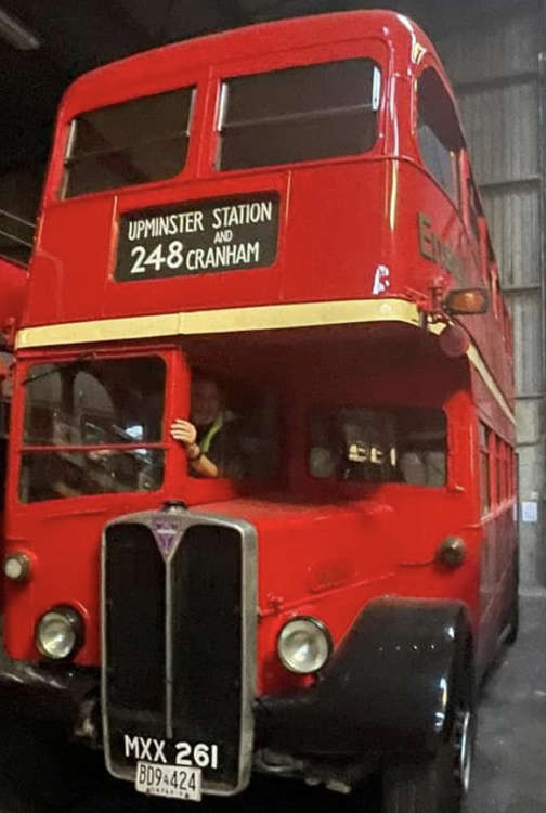 Mike was reunited with a vintage bus from his childhood during the visit.