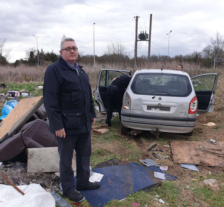 Cllr Rob Gledhill out with enforcement teams.