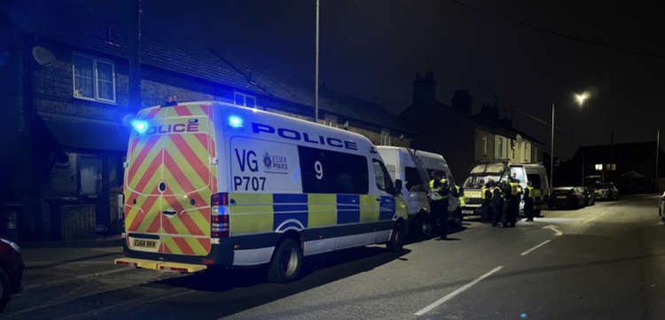 Arrests were made on London Road, Grays, this morning.