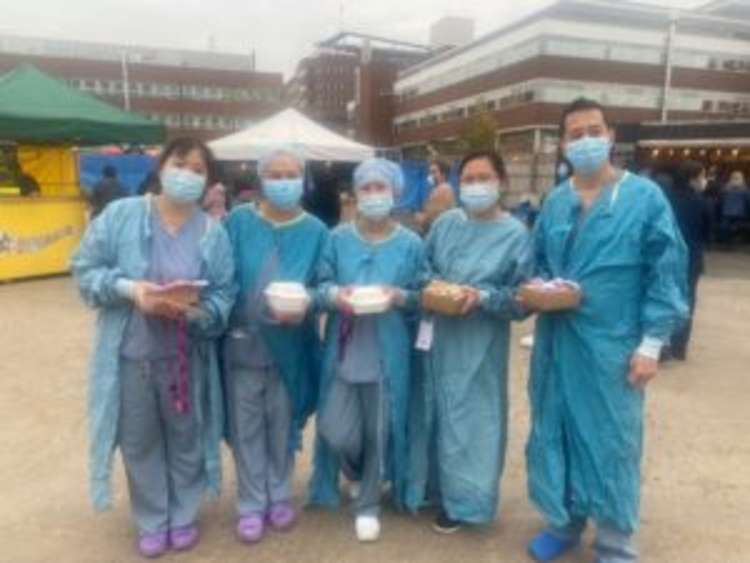 Rita Curtis and some of the senior neuroradiology nursing team (Image: St George's Hosptial)