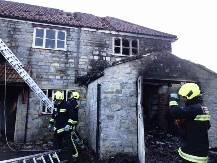 The scene of the fire in Thornfalcon (Photo: Taunton Fire Station)