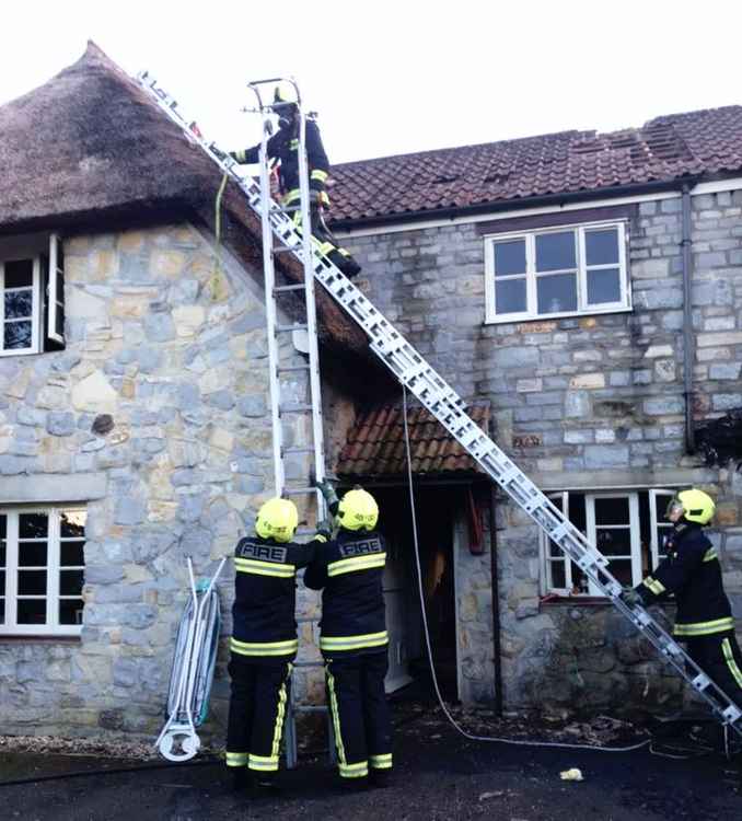 The scene of the fire in Thornfalcon (Photo: Taunton Fire Station)