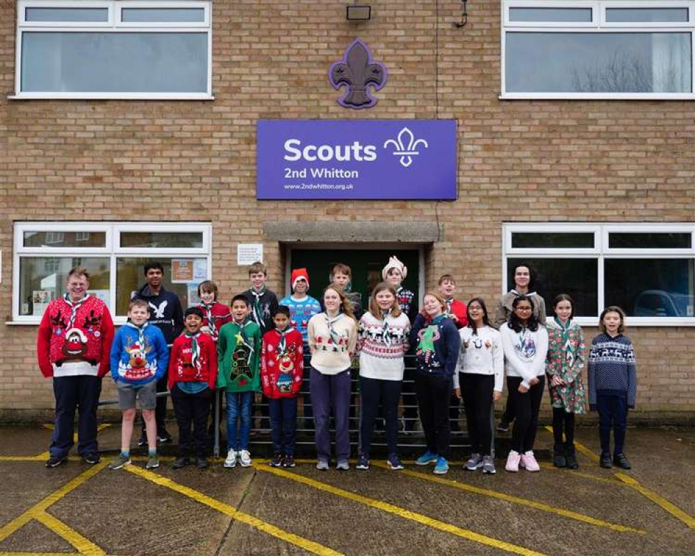 Scout Leader Alan Stacey with Animal troop, 2nd Whitton Scouts.