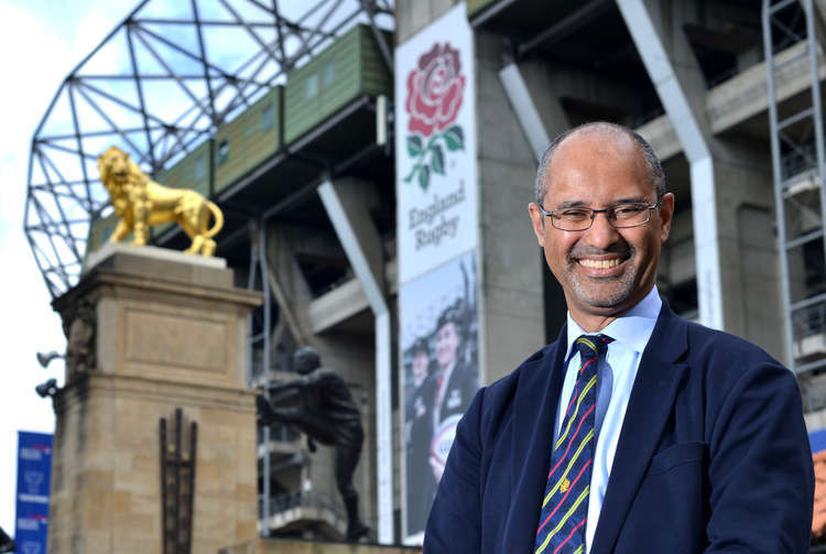 Tom Ilube outside Twickenham Stadium where England Rugby is based (Image: England Rugby Football Union).