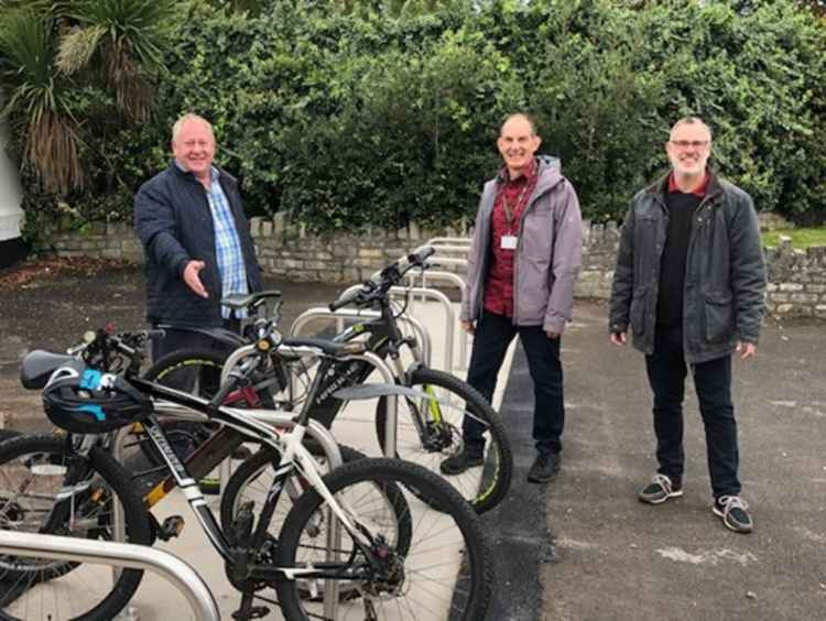 Dave Mogg, Cllr Andy Leafe, chair of Street Parish Council, and Mark Sandiford, project officer