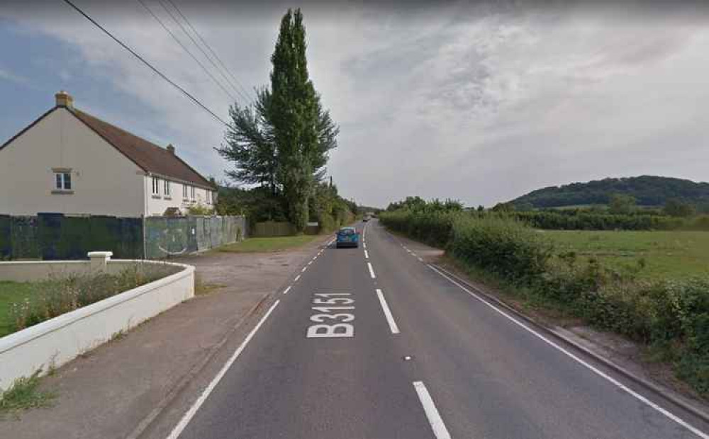 Temporary traffic lights are planned on the B3151 heading in to Compton Dundon (Photo: Google Street View)