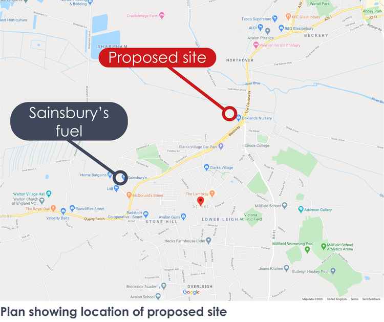 Plan showing location of proposed site