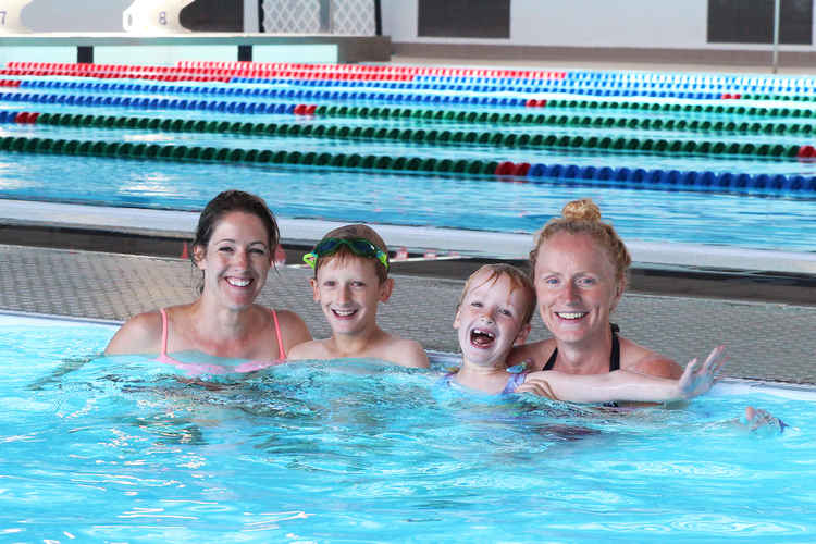 A family swimming session at Millfield