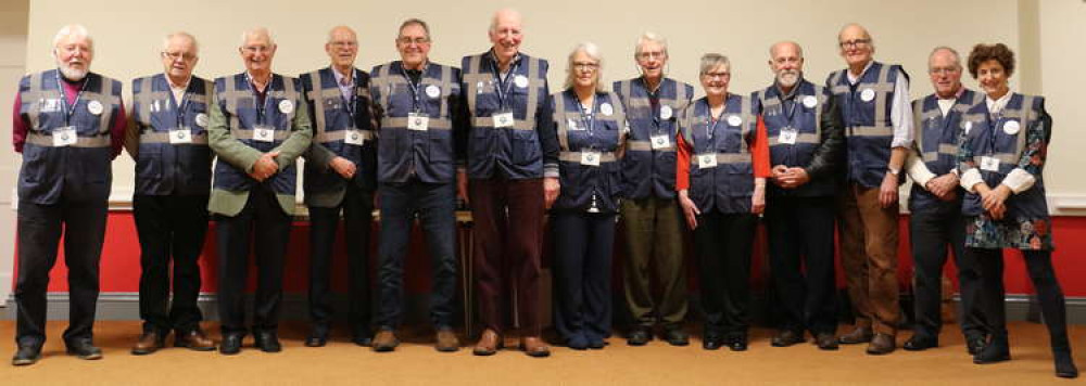 Wells Ambassadors try on the new blue gilets for the first time  Photo Philip Welch