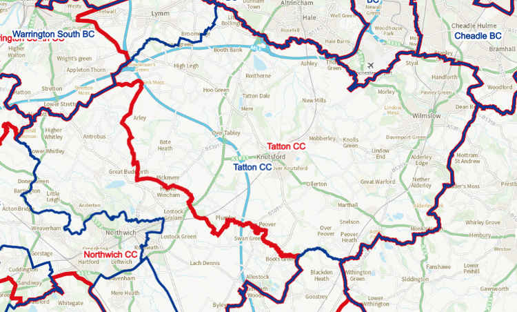 The south west of Tatton constituency will shrink and absorb into the neighbouring Cheshire constituency of Northwich if the plans go ahead.