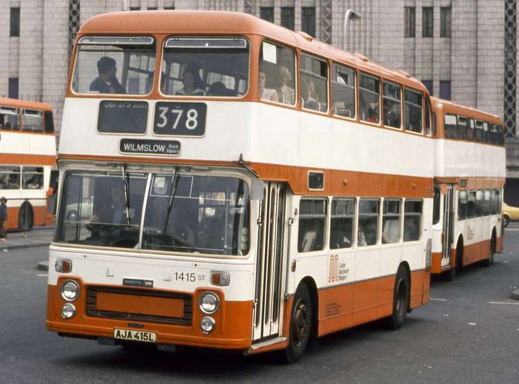 A bus heads towards Wilmslow in 1977. In the late 20th century, buses were more frequent and attendance was higher. (Image - Museum of Transport Greater Manchester / @MoTGM / motgm.uk)