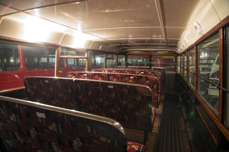 The inside of a North Western Road Car Company bus, who would provide Wilmslow's buses for half-a-century. You can visit them at the Cheetham museum. (Image - Museum of Transport, Greater Manchester/@motgm)