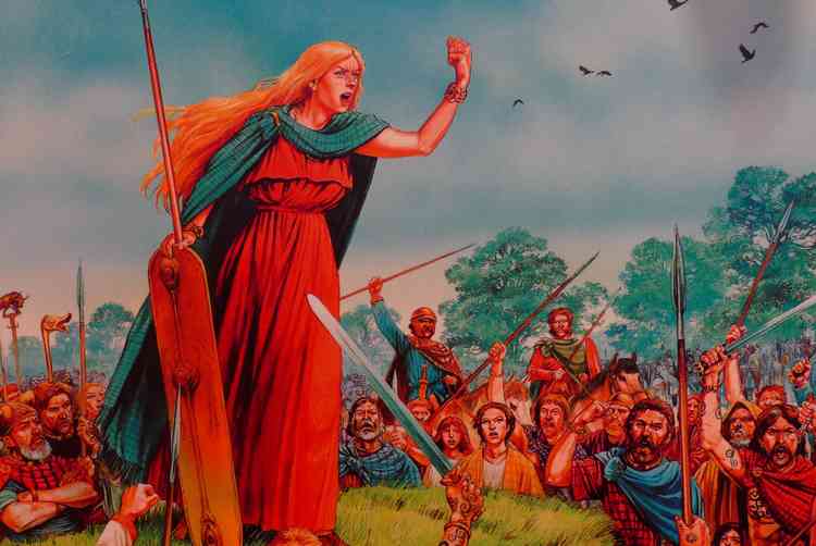 Depicted on canvas: The warrior 'queen' Boudica