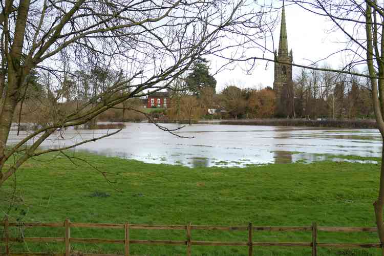 View from the A5: Witherley under water
