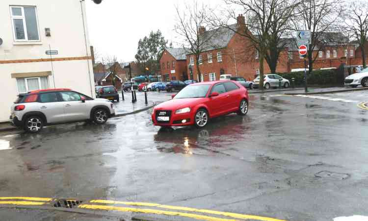 Four-way split: Cars criss-cross from the directions of Coleshill Road and Station Street