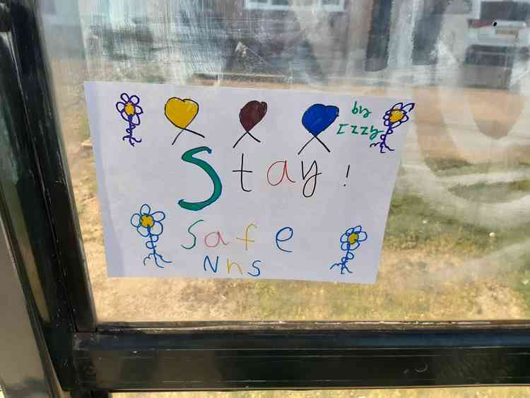 Brighten my day: Izzy's message on Mancetter bus stop