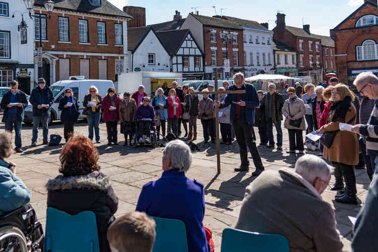 Last year: The Easter vigil outside St Mary's on the Market Square