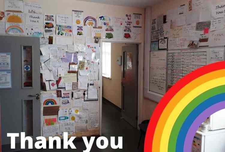 Wall of appreciation: Thank you letters