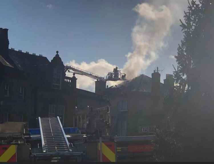 Emergency services at the fire in Crewkerne yesterday (Photo: Crewkerne Fire Station)