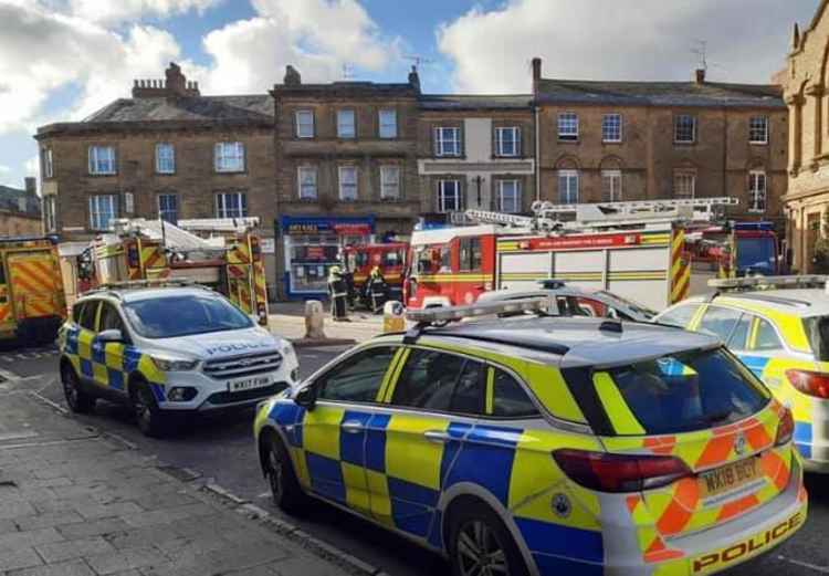 Emergency services at the fire in Crewkerne yesterday (Photo: Crewkerne Fire Station)